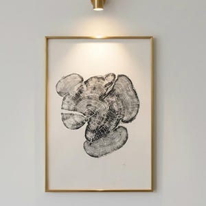 Bear Lake Utah, Tree sump print, From Bear Lake, Woodcut Print, Live Edge Lumber, 24x36 inch print, Alpine Art image 1