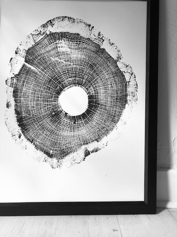 North Carolina Art, Tree ring print, Tree Hugger, Biology Art, oak tree art, log print