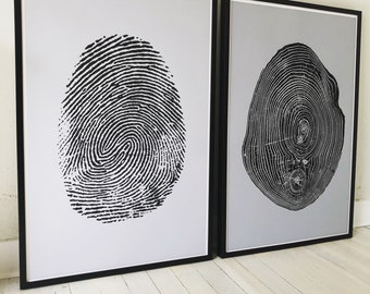 Fingerprint art, Fingerprint and tree rings, Woodcut print, Lumber, Wood Wall Art, Meditation, Fingerprint and tree comparison