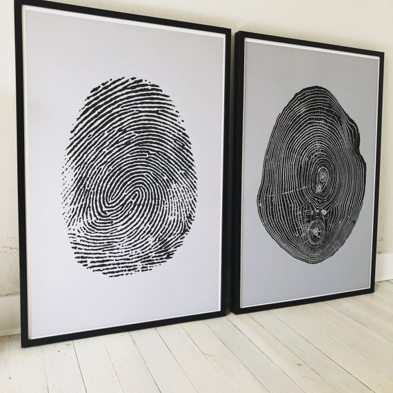 Fingerprint art, Fingerprint and tree rings, Woodcut print, Lumber, Wood Wall Art, Meditation, Fingerprint and tree comparison