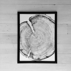 Utah Art, Uinta Mountains, Tree Ring Print, Shabby Tree, Lumber, Wood Slice Wall Art