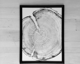 Utah Art, Uinta Mountains, Tree Ring Print, Shabby Tree, Lumber, Wood Slice Wall Art