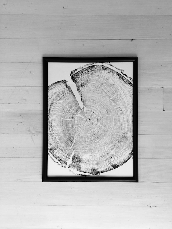 Utah Art, Uinta Mountains, Tree Ring Print, Shabby Tree, Lumber, Wood Slice Wall Art