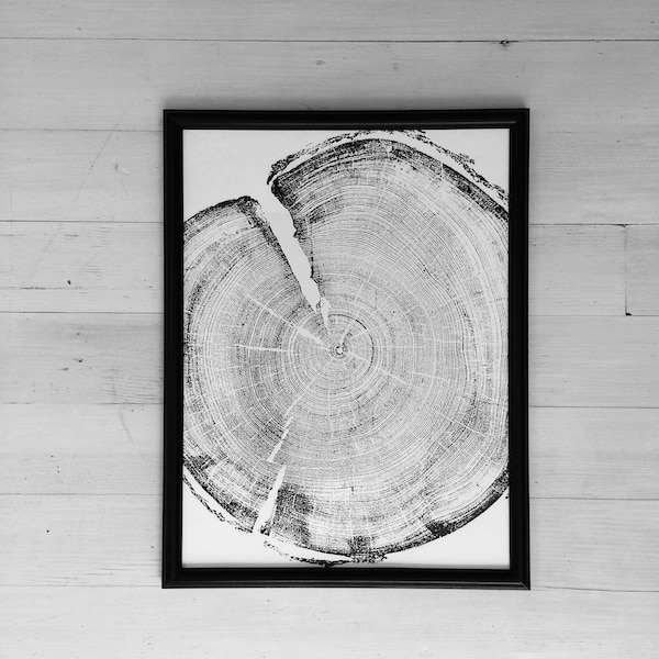 Utah Art, Uinta Mountains, Tree Ring Print, Shabby Tree, Lumber, Wood Slice Wall Art