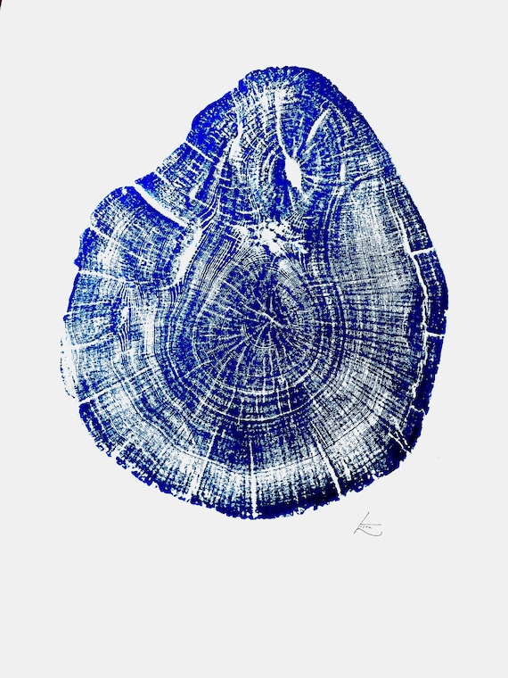 Blue Michigan Wall Art, Lake Superior, Tree ring print, Great Lakes Print, Michigan Gift, Michigan Decor