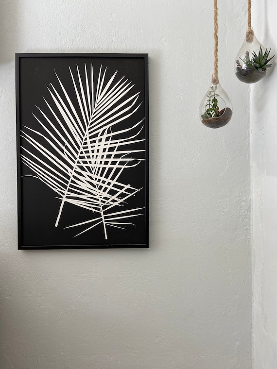 Palm Fronds, monoprint, Majesty Palm, ecology art, biology art, yoga studio decor