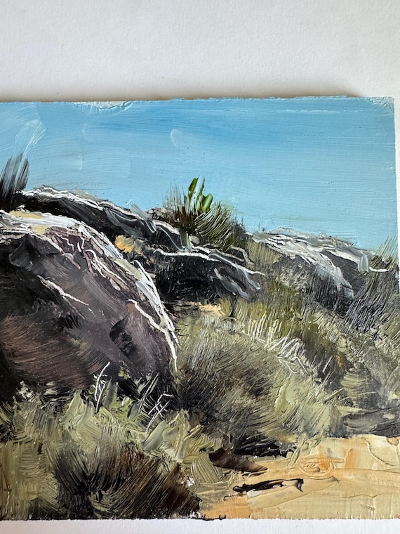 Desert Rocks 5x7, Original Oil Painting, Landscape Painting, Desert Painting, Southwestern Art, Utah Art
