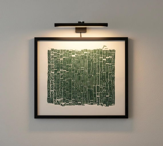 Stay In Line, Original Monotype print, Abstract letter type artwork, 21x26 inches, Limited Edition Typography art