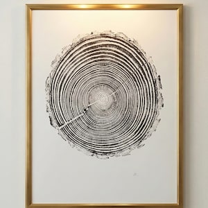 Georgia Pine, Baumstumpf, Griffin Georgia, Alpine Modern, Handgemacht, Holzschnitt, Linton Art