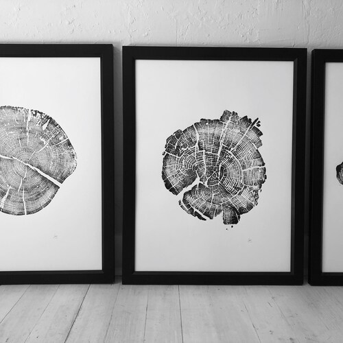 Oak Tree Art Print Oak Wood Print Original Woodcut Etsy
