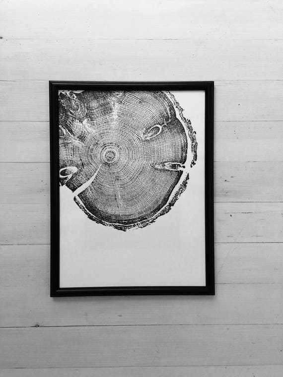 Nature Inspired Art, Wood Burning Art, Tree Ring Art, Tree Lovers Gifts, Signed original on 12x16 inch paper