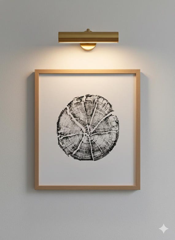 Glacier National Park, Montana Art, Tree Ring Print, Woodblock Print