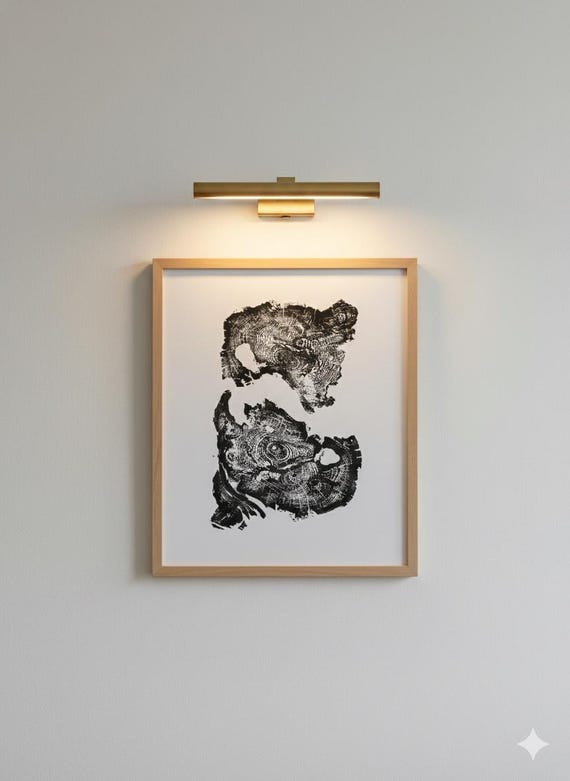 Lake Superior, Michigan Tree Ring Print, Ying Yang tree rings, Tree ring art print, 1st anniversary, tree rounds, tree slices, Tree stump