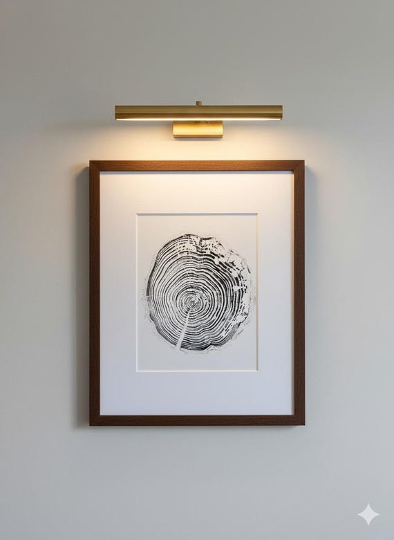 California Redwood, 30 years, 18x24 inch print, San Francisco Art, tree ring art, wood slice, wedding tree, Woodcut print, by Erik Linton