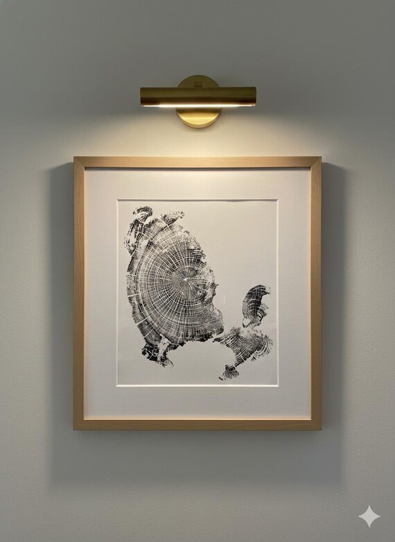 Oregon Coast, Driftwood Wall Art, Tree Ring Print, Lodgecore art, Cascade Mountains, Woodcut Art