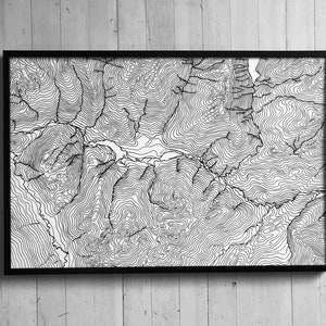 Map of Whistler, British Columbia, Ski Art, Canadian Rockies, Topographical map, Contour Map, Set of 2 image 9