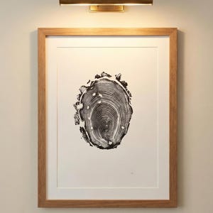 Walden Pond, Tree ring print from Massachusetts, Woodcore art, Locust tree, Woodcut print, tree stump print, by Erik Linton