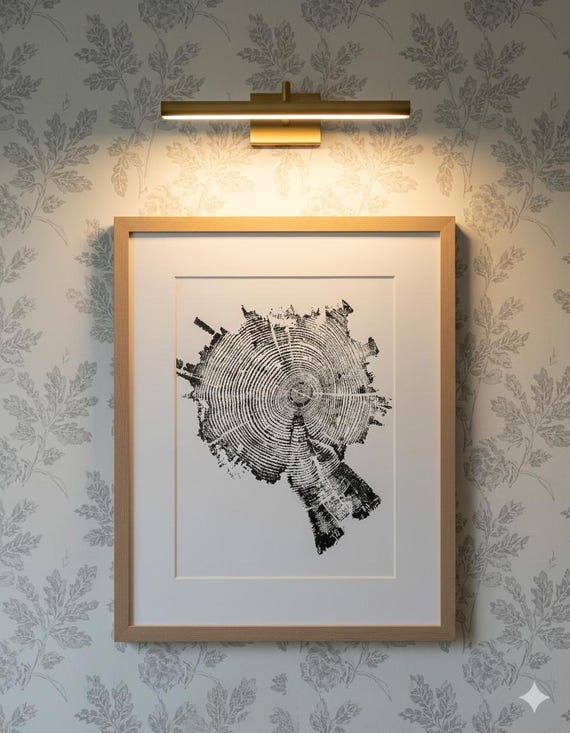 Yellowstone, Wyoming Art, Woodcore art, Masculine wall art, Tree ring print, Wood Slice Wall art, Tree of life print