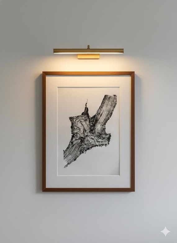 Yellowstone, Woodcut print, Lumber, National Park Art, Wood burning art, Live edge, Modern botanical, Forestry, Signed Original