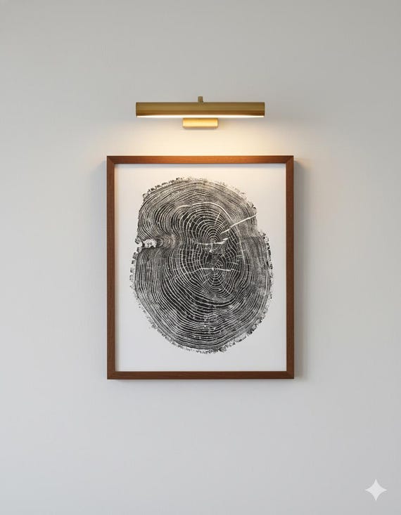 Ohio State, Ash Tree, Tree ring print, woodcut print, Lumber, Live edge, Biology Gifts, Arborist, Signed Original