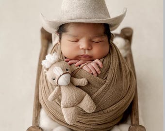 Newborn Felt Cowboy Hat: Baby Photo Prop