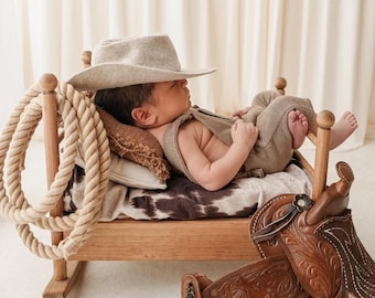 Newborn Photo Prop: Felt Cowboy Hat - USA Made