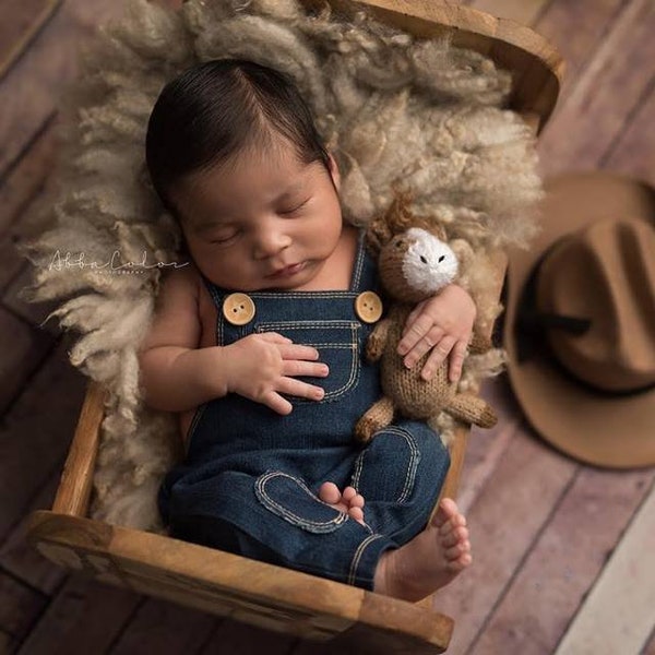 Jack Denim Overalls / Newborn / Photo Prop / Handmade / First Photoshoot