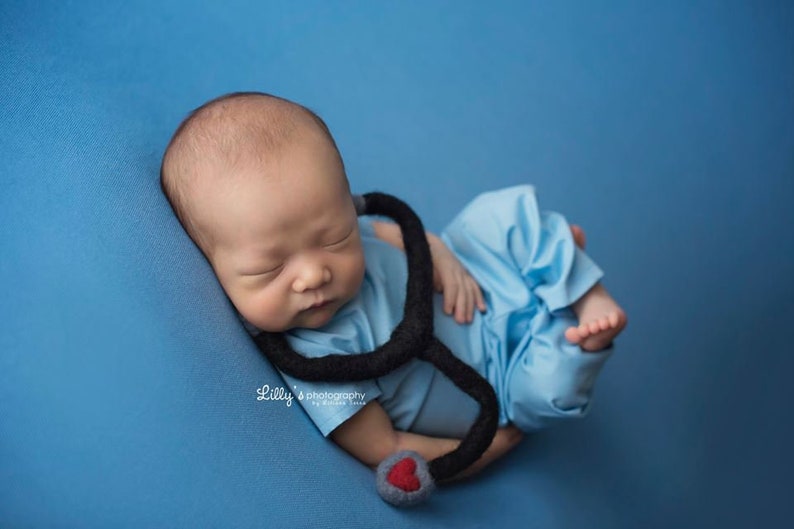 Baby Scrubs Newborn Photography Photo Prop Handmade Doctor Nurse First Photoshoot