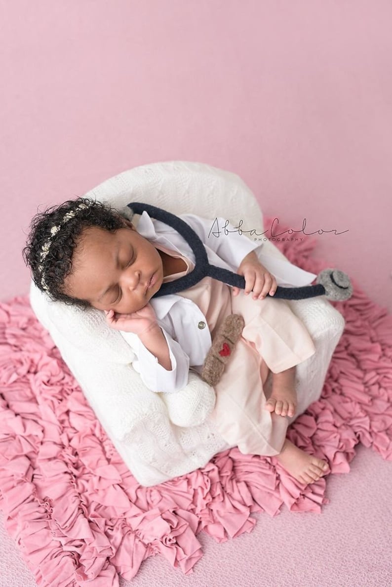 Baby Scrubs Newborn Photography Photo Prop Handmade Doctor Nurse First Photoshoot
