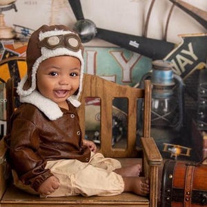 Newborn Sitter Photo Outfit: Lil' Aviator Pilot - USA Made image 8