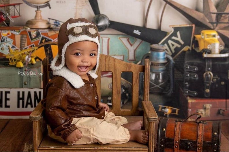 Newborn Sitter Photo Outfit: Lil' Aviator Pilot - USA Made image 8