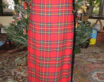 Scottish Kilt - Skirt - Red - Wool - Made in Scotland - Free shipping US