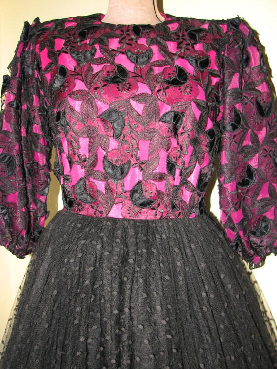 Fabulous 1980s Evening Dress - Lace and Petticoat… - image 4