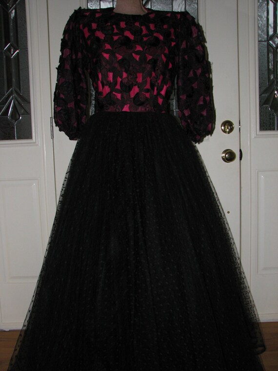 Fabulous 1980s Evening Dress - Lace and Petticoat… - image 2