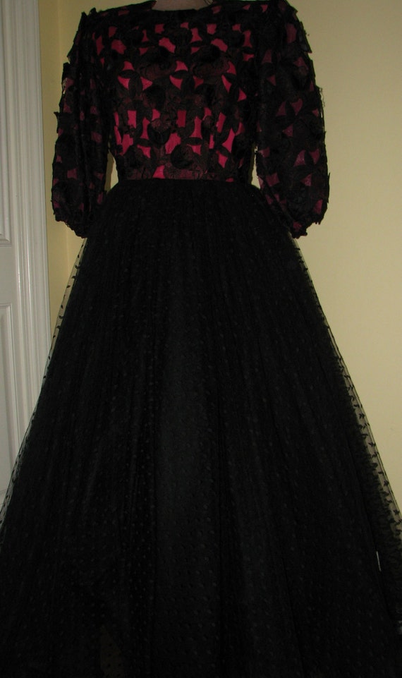 Fabulous 1980s Evening Dress - Lace and Petticoat… - image 3