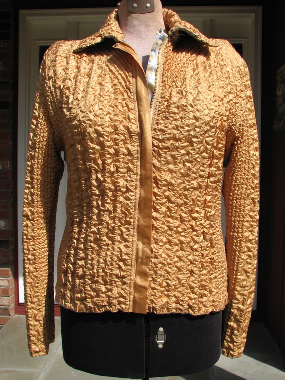 Vintage Silk Jacket - Crinkled Jacket - Spring Ja… - image 2