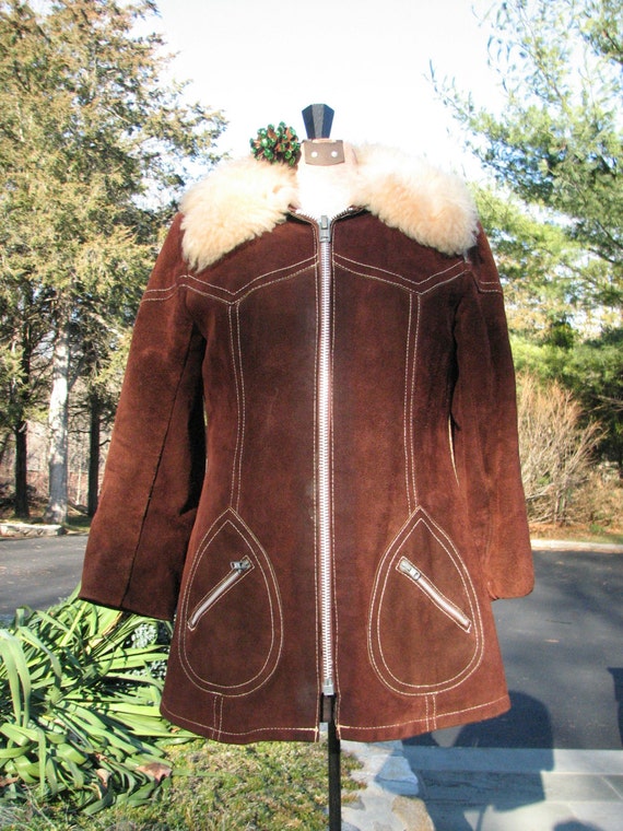 Vintage Leather Coat - Size S Leather Coat - image 1