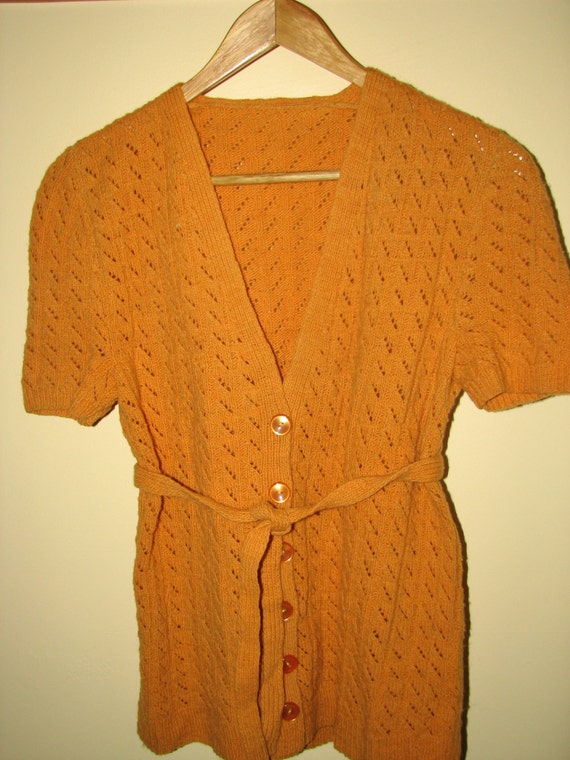 Vintage Handknitted Cardigan - Short sleeve cardi… - image 4