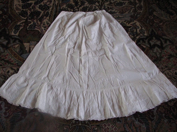 Edwardian Cotton Lace Petticoat - Free shipping US - image 1