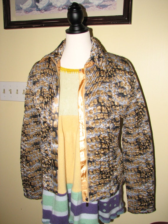 Vintage Silk Jacket - Crinkled Jacket - Spring Ja… - image 4