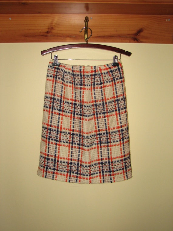 Vintage 1960s Skirt by Hadley - Chechered Skirt -… - image 1