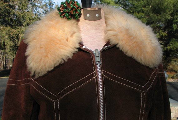 Vintage Leather Coat - Size S Leather Coat - image 3