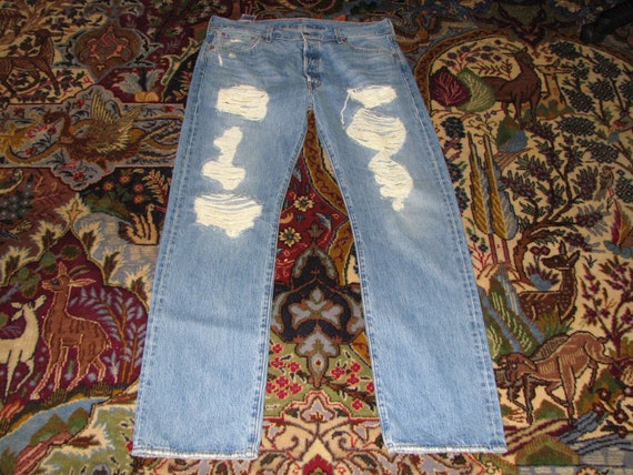 501 Levis Jeans - Vintage - Distressed - Men's - … - image 1