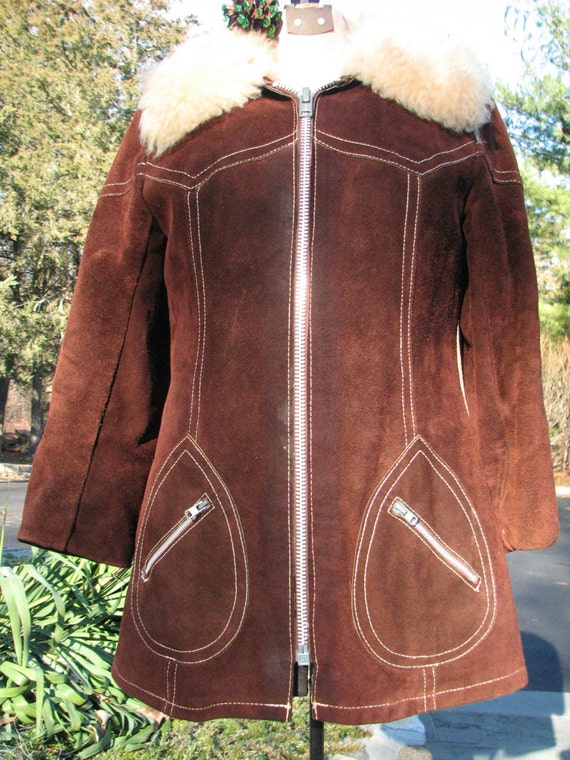 Vintage Leather Coat - Size S Leather Coat - image 2