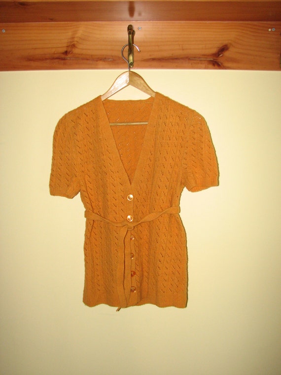 Vintage Handknitted Cardigan - Short sleeve cardig