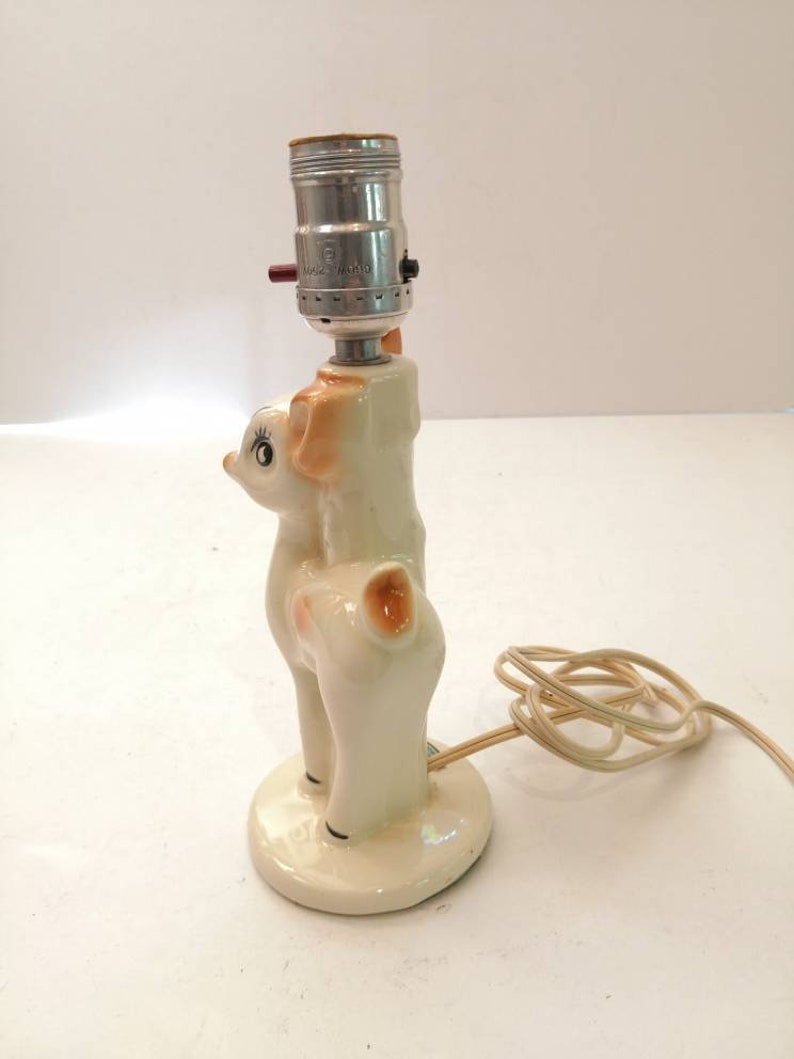 Vintage Nursery Baby Deer Lamp Etsy