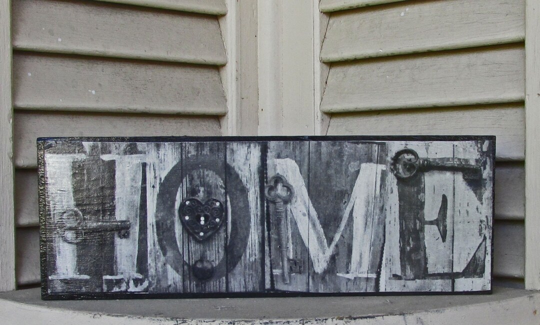 HOME Sign Wood Photo Letter Art on Wood Alphabet Photography Etsy