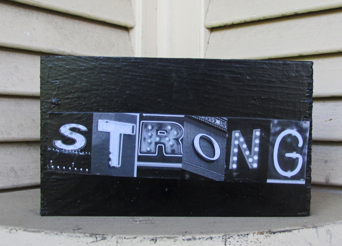 STRONG Art Photo Letter Art on Wood Alphabet Photography Wood Letter