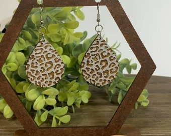 Cheetah or Leopard Style Earrings SVG Laser Cut File