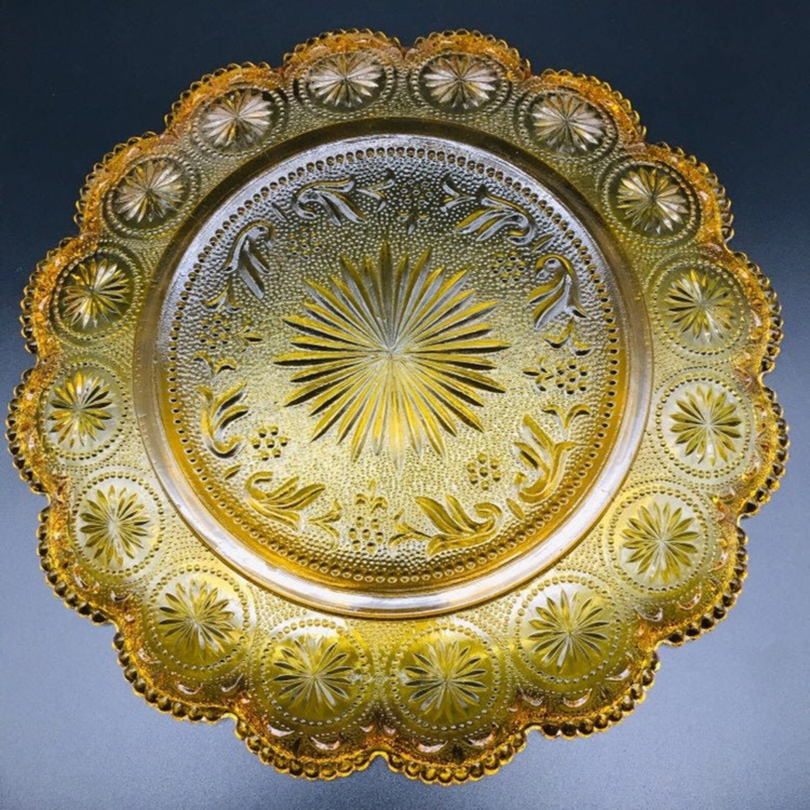 American Concord Amber by Brockway Glass Dinner Plate Etsy